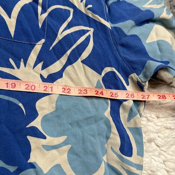 Tommy Bahama 100% Silk Blue Hawaiian Floral Button Down TShirt Lightweight B19 - Picture 5 of 8